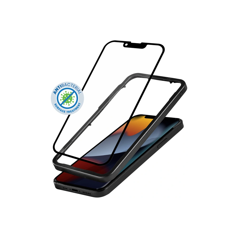 Szkło hartowane Crong Anti-Bacterial 3D Armour Glass Apple iPhone 13 mini + ramka instalacyjna