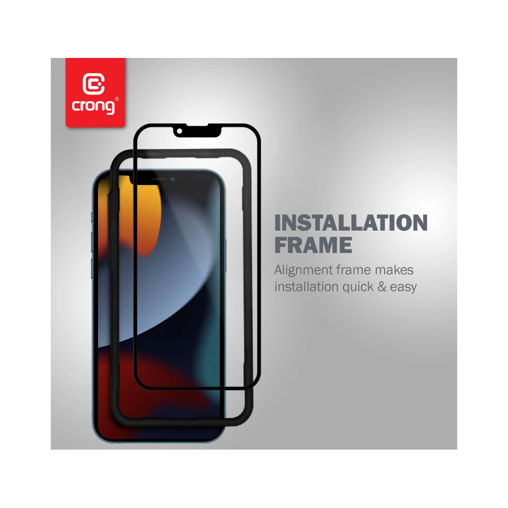 Szkło hartowane Crong Anti-Bacterial 3D Armour Glass Apple iPhone 13 mini + ramka instalacyjna