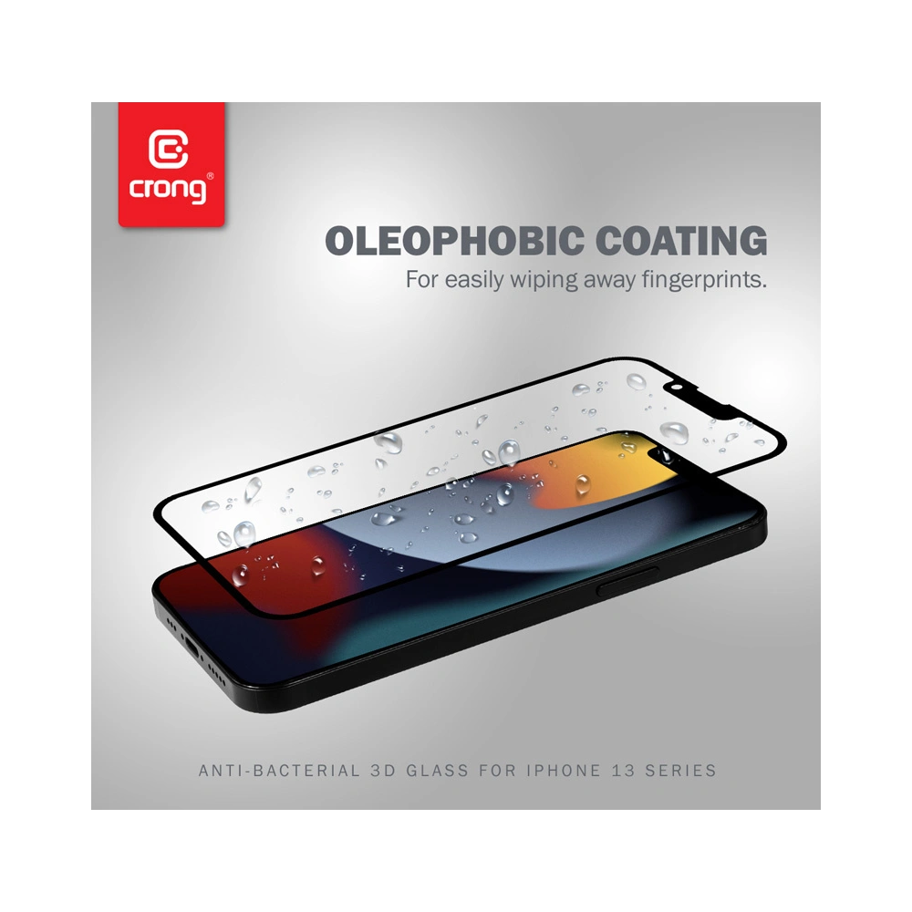 Szkło hartowane Crong Anti-Bacterial 3D Armour Glass Apple iPhone 13 mini + ramka instalacyjna