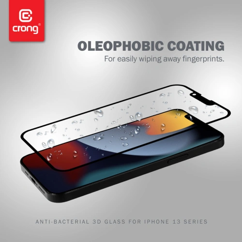 Kup Tvrzené sklo Crong Anti-Bacterial 3D Armour Glass Apple iPhone 14/13/13 Pro + instalační rámček - CRG405 - {ean13} - Sklep Home Screen