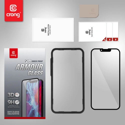 Kup Tvrzené sklo Crong Anti-Bacterial 3D Armour Glass Apple iPhone 14/13/13 Pro + instalační rámček - CRG405 - {ean13} - Sklep Home Screen