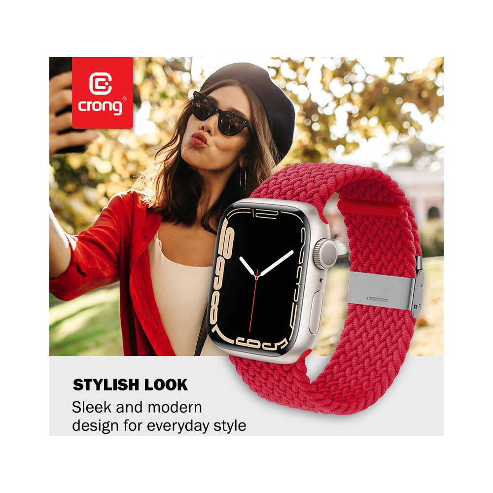 Pasek Crong Wave Band Apple Watch 4/5/6/7/SE/8/9/Ultra 44/45/49mm (czerwony)