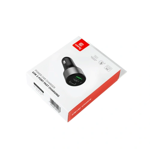 Kup Auto-Ladegerät Crong Power Car Charger 63W USB-C PD 45W + USB QC 3.0 18W (schwarz) - CRG430 - {ean13} - Sklep Home Screen