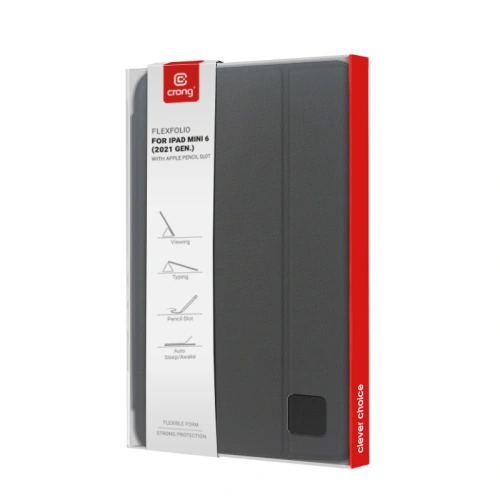 Kup Etui Crong FlexFolio Apple iPad mini 2021 (6. generációs) / iPad mini 8.3" 2024 7gen Ceruza tartó (fekete) - CRG432 - {ean13} - Sklep Home Screen