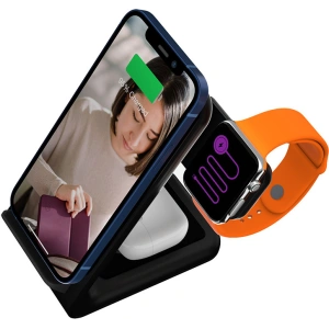 Kup Ładowarka bezprzewodowa STM ChargeTree Swing 3w1 do Apple iPhone, AirPods i Watch (czarny) - STM32 - {ean13} - Sklep Home Screen