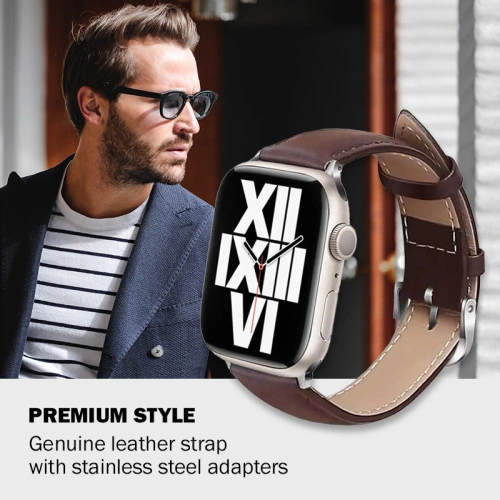 Buy Belt Crong Noble Band Apple Watch 4/5/6/7/SE/8/9/10 40/41/42mm (Espresso) - CRG493 - {ean13} - Home Screen Store Europe