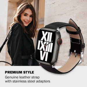 Kup Crong Noble Band Apple Watch 4/5/6/7/SE/8/9/Ultra 44/45/49mm (Schwarz Noir) - CRG498 - {ean13} - Sklep Home Screen