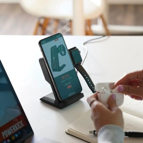 Kup Încărcător wireless STM ChargeTree Go 3 în 1 pentru Apple iPhone, AirPods și Watch (alb) - STM35 - {ean13} - Sklep Home Screen