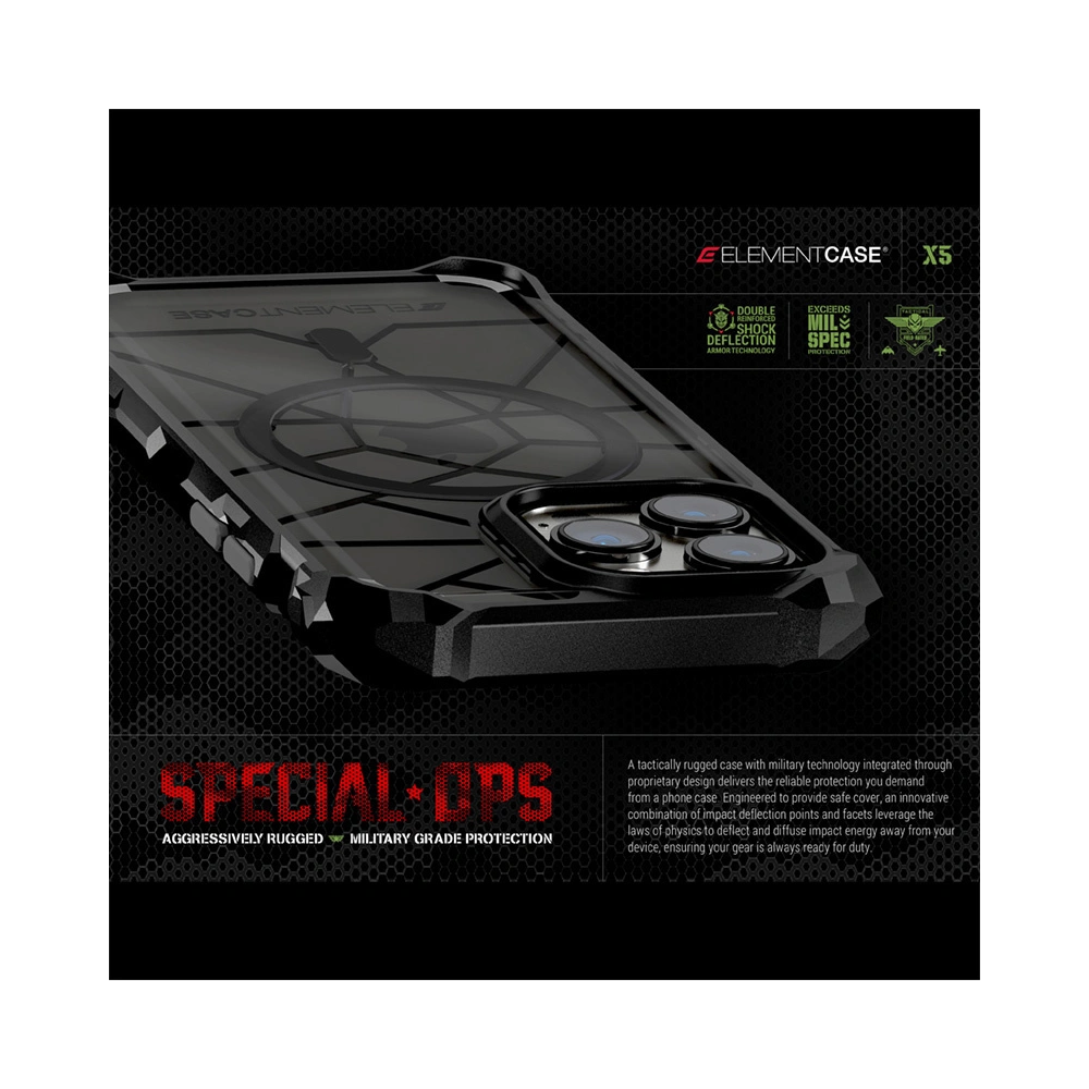 Etui Element Case Special Ops X5 Apple iPhone 14 Pro (Clear/Black)