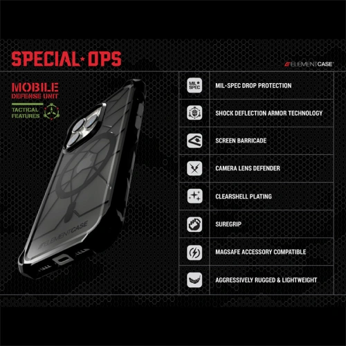 Kup Case Element Case Special Ops X5 Apple iPhone 14 Pro Max (Clear/Schwarz) - ELC8 - {ean13} - Sklep Home Screen