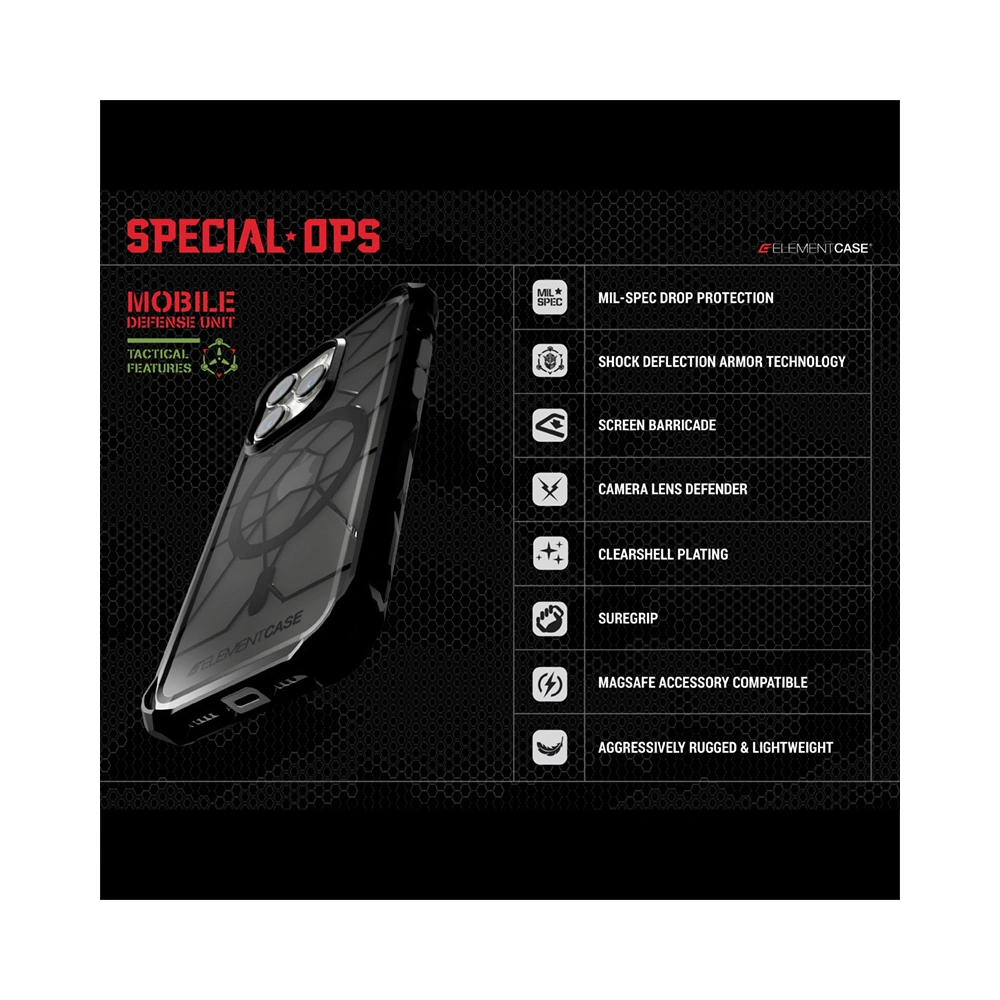 Etui Element Case Special Ops X5 Apple iPhone 14 Pro Max (Clear/Black)