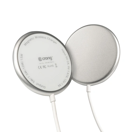 Kup Încărcător wireless MagSafe Crong MagSpot Wireless Charger 15W (Alb Argintiu) - CRG542 - {ean13} - Sklep Home Screen