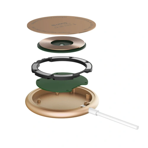 Kup Kabelloses MagSafe-Ladegerät Crong MagSpot Wireless Charger 15W (Gold) - CRG543 - {ean13} - Sklep Home Screen