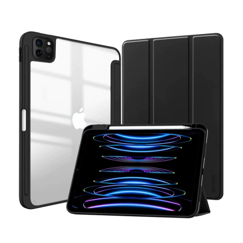 Kup Case Crong PrimeFolio Apple iPad Air 10.9 2020/2022 (4, 5 Gen) / iPad Pro 11 2021/2022 (3, 4 Gen) / iPad Air 11 2024 (6. Generation) Pencil-Ladegerät (schwarz/transparent) - CRG545 - {ean13} - Sklep Home Screen