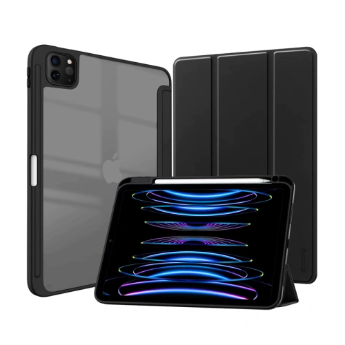 Kup Case Crong PrimeFolio Apple iPad Air 10.9 2020/2022 (4, 5 Gen) / iPad Pro 11 2021/2022 (3, 4 Gen) / iPad Air 11 2024 (6. Generation) Pencil-Ladegerät (schwarz/transparent) - CRG545 - {ean13} - Sklep Home Screen