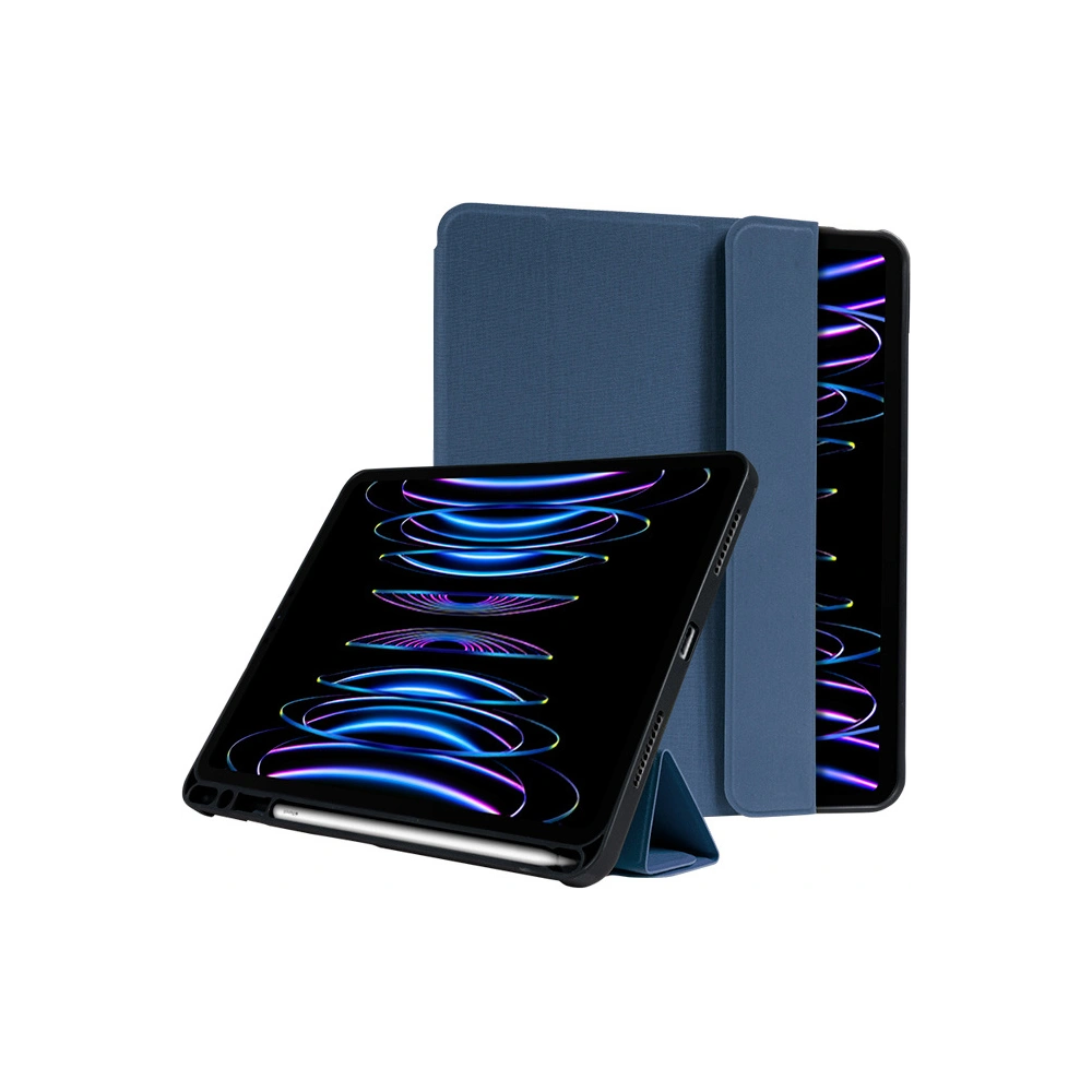 Etui Crong FlexFolio Apple iPad Air 10.9 2020/2022 (4, 5 gen) / iPad Pro 11 2021/2022 (3, 4 gen) / iPad Air 11 2024 (6. generacji) Pencil holder (niebieski)