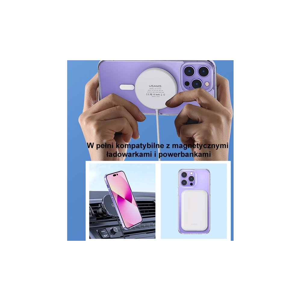 Etui USAMS Ice Magnet Apple iPhone 14 Plus / 15 Plus transparent (US-BH801)