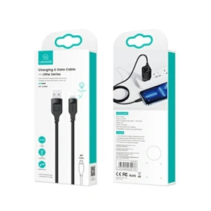 USAMS Lithe Series Cable USB/Lightning Fast Charging 2,4A 1,2m black (US-SJ565)