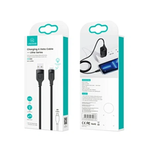 Kup Cablu USAMS Lithe Series USB/Lightning Încărcare Rapidă 2,4A 1,2m negru/black (US-SJ565) - USA837 - {ean13} - Sklep Home Screen