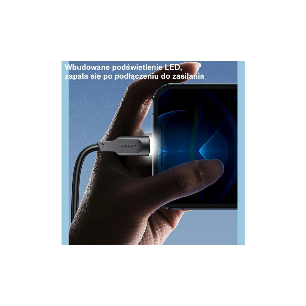 Kabel USAMS Lithe Series USB/Lightning Fast Charging 2,4A 1,2m purpurowy/purple (US-SJ565)