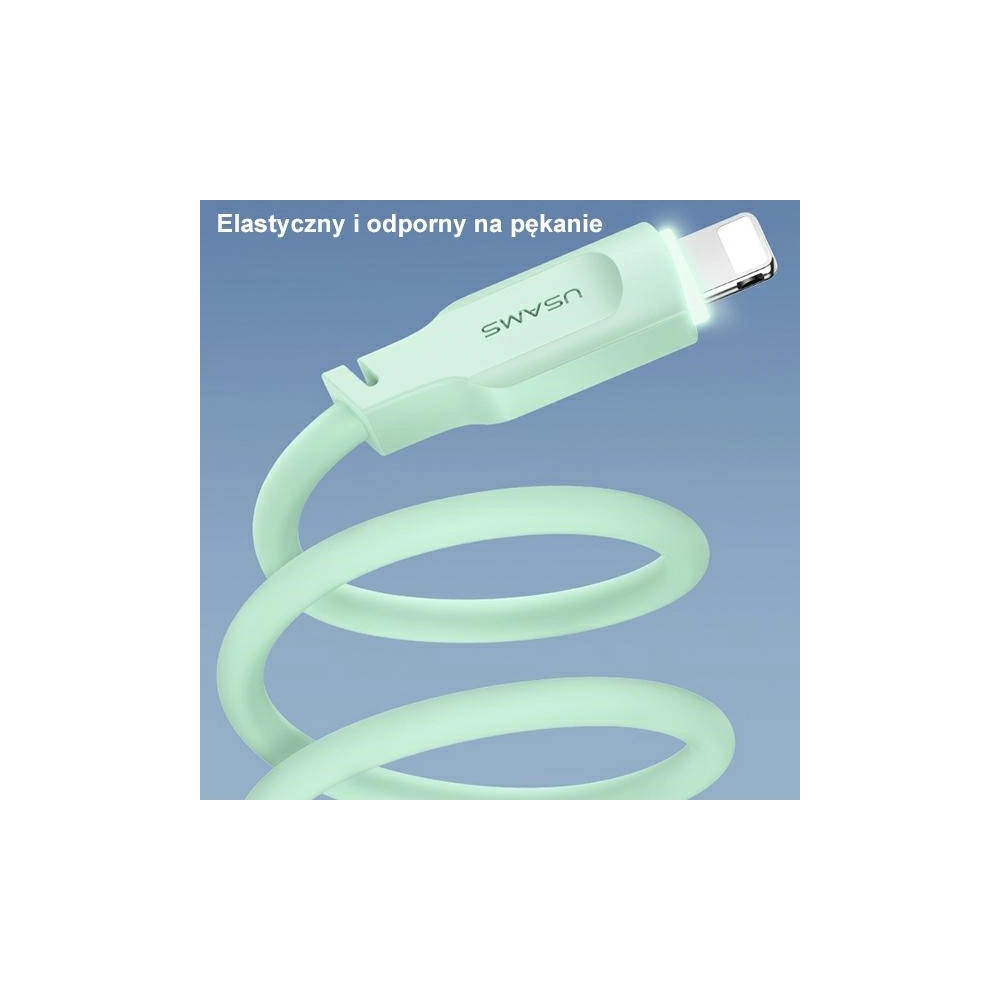 Kabel USAMS Lithe Series USB/Lightning Fast Charging 2,4A 1,2m zielony/green (US-SJ565)