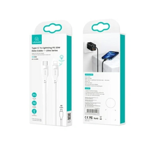 Kup Kabel USAMS Lithe Series USB-C/Lightning PD Fast Charging 1,2m 20W biały/white (US-SJ566) - USA841 - {ean13} - Sklep Home Screen