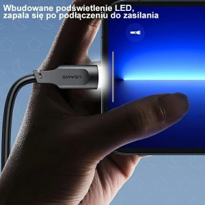 USAMS Lithe Series Cable USB-C/Lightning PD Fast Charging 1,2m 20W green (US-SJ566)