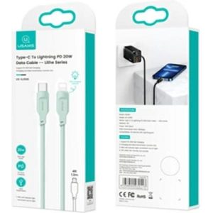 USAMS Lithe Series Cable USB-C/Lightning PD Fast Charging 1,2m 20W green (US-SJ566)