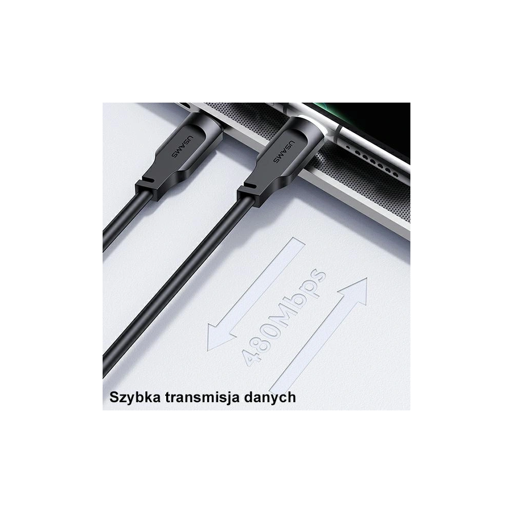 Kabel USAMS Lithe Series USB-C PD Fast Charging 1,2m 100W biały/white (US-SJ567)