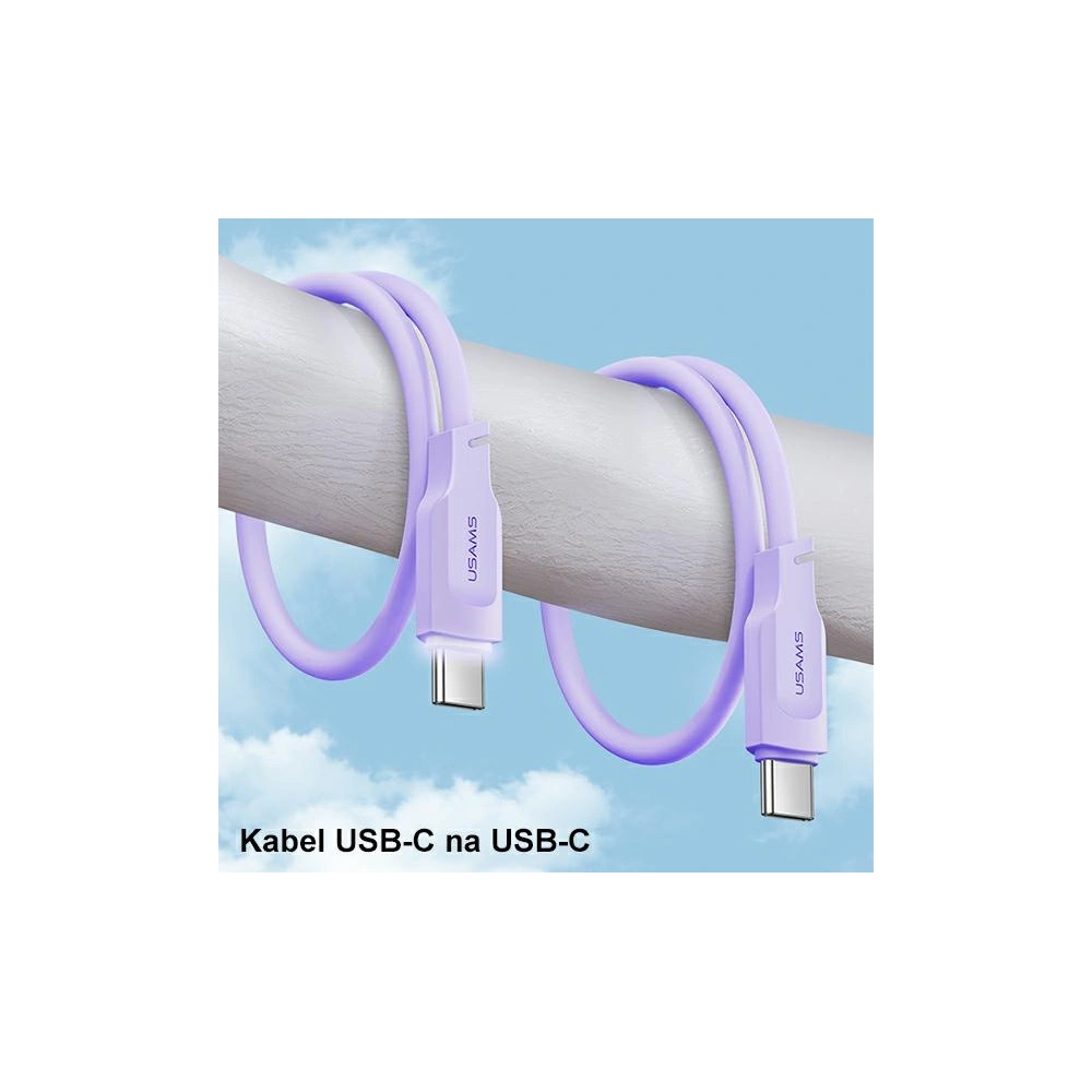 Kabel USAMS Lithe Series USB-C PD Fast Charging 1,2m 100W purpurowy/purple (US-SJ567)