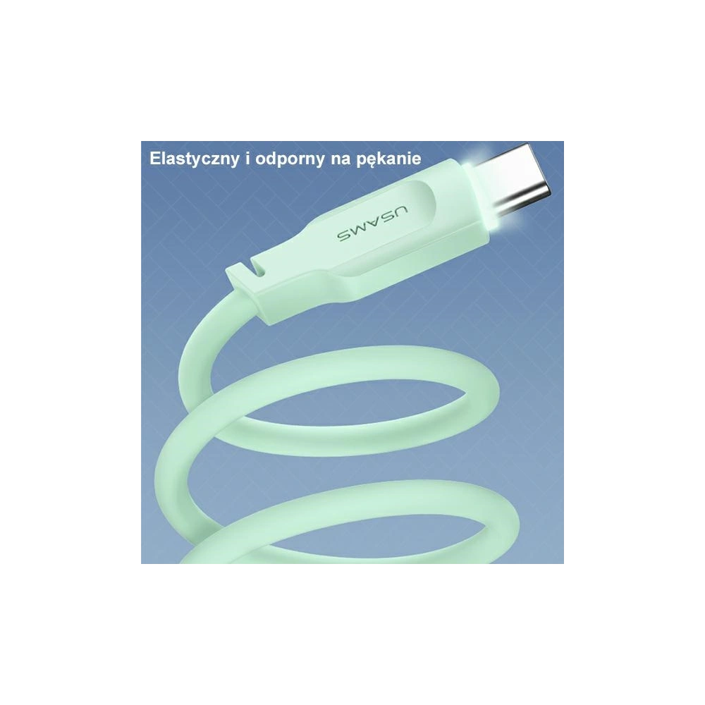 Kabel USAMS Lithe Series USB-C PD Fast Charging 1,2m 6A biały/white SJ568USB02 (US-SJ568)