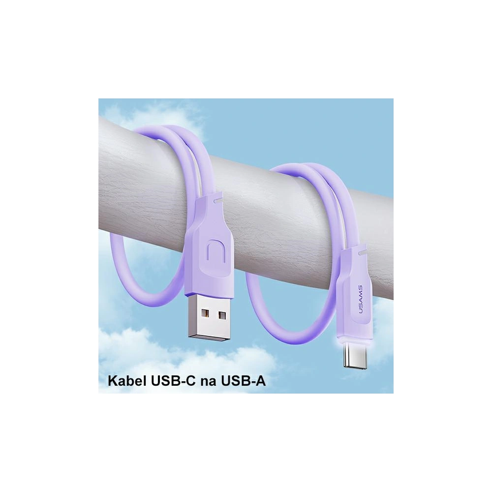Kabel USAMS Lithe Series USB-C PD Fast Charging 1,2m 6A czarny/black SJ568USB01 (US-SJ568)