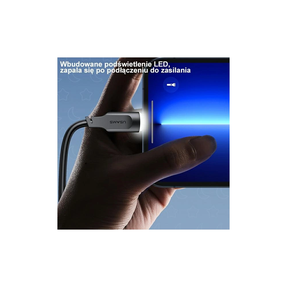 Kabel USAMS Lithe Series USB-C PD Fast Charging 1,2m 6A purpurowy/purple SJ568USB03 (US-SJ568)