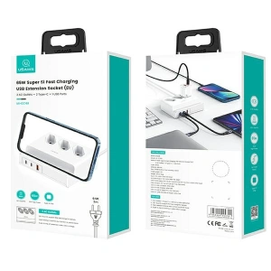 Kup Napájecí lišta USAMS USB prodlužovací zásuvka 65W Super Si rychlé nabíjení bílá/white CC160TC01 (US-CC160) - USA853 - {ean13} - Sklep Home Screen
