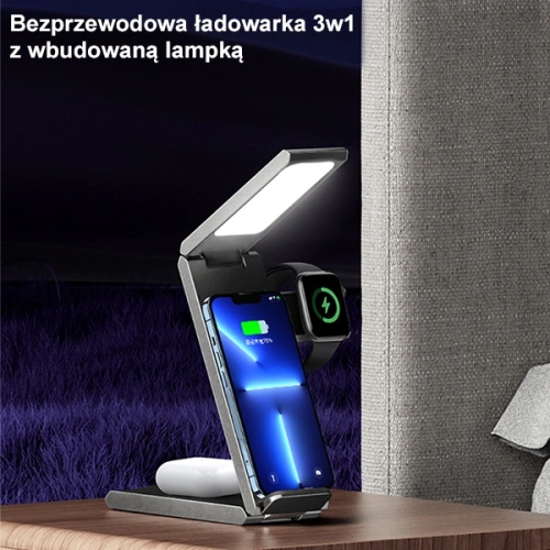 Kup Încărcător wireless USAMS cu lampă 3 în 1 15W negru/black CD181WXC01 (US-CD181) - USA854 - {ean13} - Sklep Home Screen