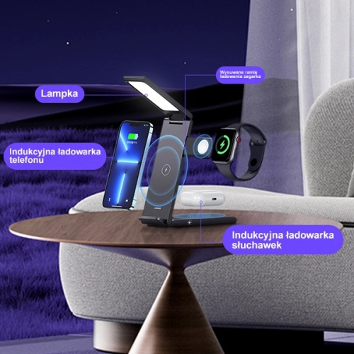 Kup Încărcător wireless USAMS cu lampă 3 în 1 15W negru/black CD181WXC01 (US-CD181) - USA854 - {ean13} - Sklep Home Screen
