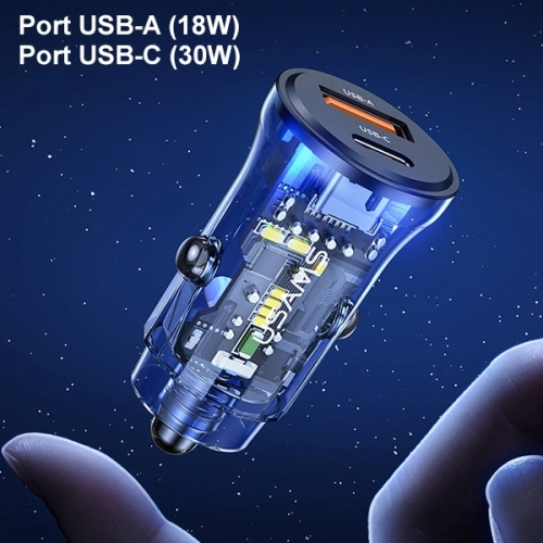 Kup Ładowarka samochodowa USAMS C32 1xUSB+1xUSB-C 30W Fast Charge czarny/black (US-CC164) - USA855 - {ean13} - Sklep Home Screen