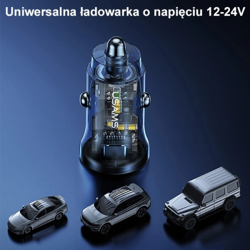 Kup Ładowarka samochodowa USAMS C32 1xUSB+1xUSB-C 30W Fast Charge czarny/black (US-CC164) - USA855 - {ean13} - Sklep Home Screen