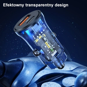 Kup Ładowarka samochodowa USAMS C32 1xUSB+1xUSB-C 30W Fast Charge niebieski/blue (US-CC164) - USA856 - {ean13} - Sklep Home Screen
