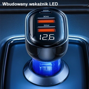 Kup Ładowarka samochodowa USAMS 2xUSB+1xUSB-C 80W Fast Charge + kabel USB-C/USB-C BXLACCTC01 - USA857 - {ean13} - Sklep Home Screen