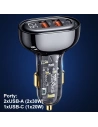 Kup Ładowarka samochodowa USAMS 2xUSB+1xUSB-C 80W Fast Charge czarny/black (US-CC159) - USA858 - {ean13} - Sklep Home Screen