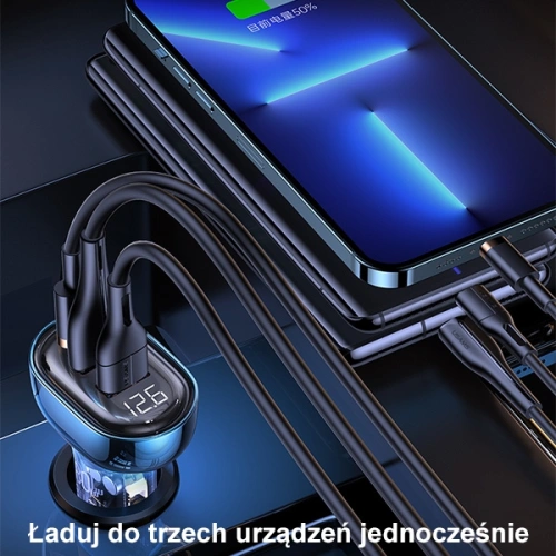 Kup Ładowarka samochodowa USAMS 2xUSB+1xUSB-C 80W Fast Charge czarny/black (US-CC159) - USA858 - {ean13} - Sklep Home Screen