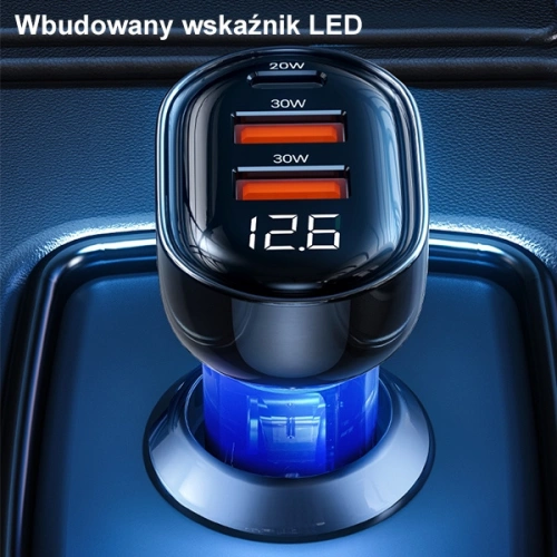 Kup Ładowarka samochodowa USAMS 2xUSB+1xUSB-C 80W Fast Charge czarny/black (US-CC159) - USA858 - {ean13} - Sklep Home Screen