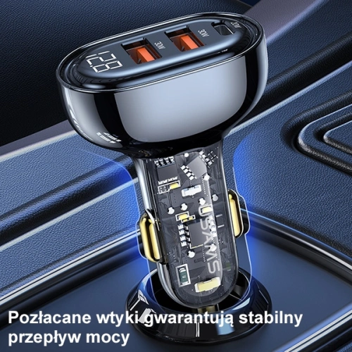 Kup Ładowarka samochodowa USAMS 2xUSB+1xUSB-C 80W Fast Charge czarny/black (US-CC159) - USA858 - {ean13} - Sklep Home Screen
