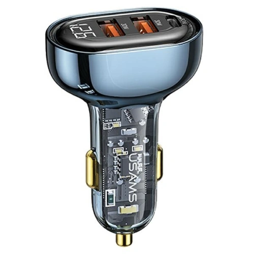 Kup Încărcător auto USAMS 2xUSB+1xUSB-C 80W Încărcare rapidă albastru (US-CC159) - USA859 - {ean13} - Sklep Home Screen
