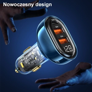Kup Ładowarka samochodowa USAMS 2xUSB+1xUSB-C 80W Fast Charge niebieski/blue (US-CC159) - USA859 - {ean13} - Sklep Home Screen