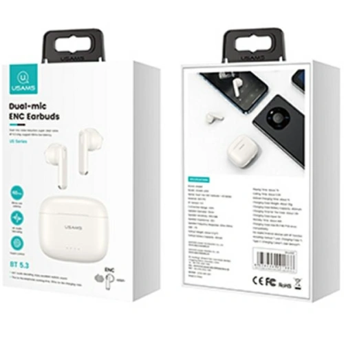 Buy USAMS US Series Dual mic Earbuds TWS Bluetooth 5.3 white BHUUS02 - USA862 - {ean13} - Home Screen Store Europe