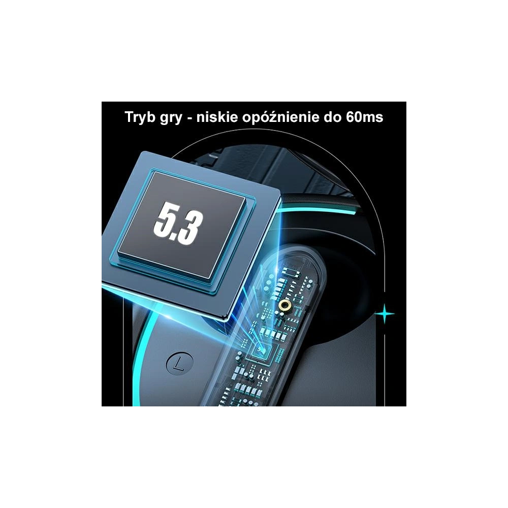 Słuchawki TWS USAMS XJ13 Gaming Earbuds Bluetooth 5.3 czarny/black (US-XJ13)