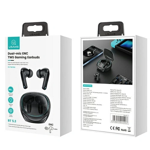 Kup Căști TWS USAMS XJ13 Earbuds de gaming Bluetooth 5.3 negru/black (US-XJ13) - USA865 - {ean13} - Sklep Home Screen