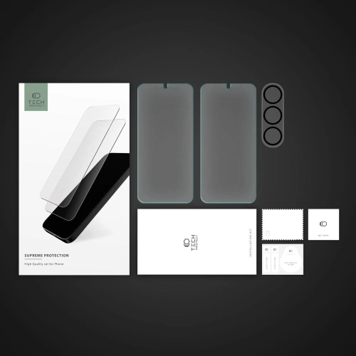 Kup Sticlă securizată + pentru obiectivele aparatului Tech-Protect Supreme Set Samsung Galaxy S23+ Plus Clear [2+1 PACK] - THP1687 - {ean13} - Sklep Home Screen
